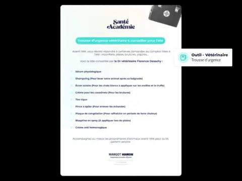 Trousse d'urgence vétérinaire