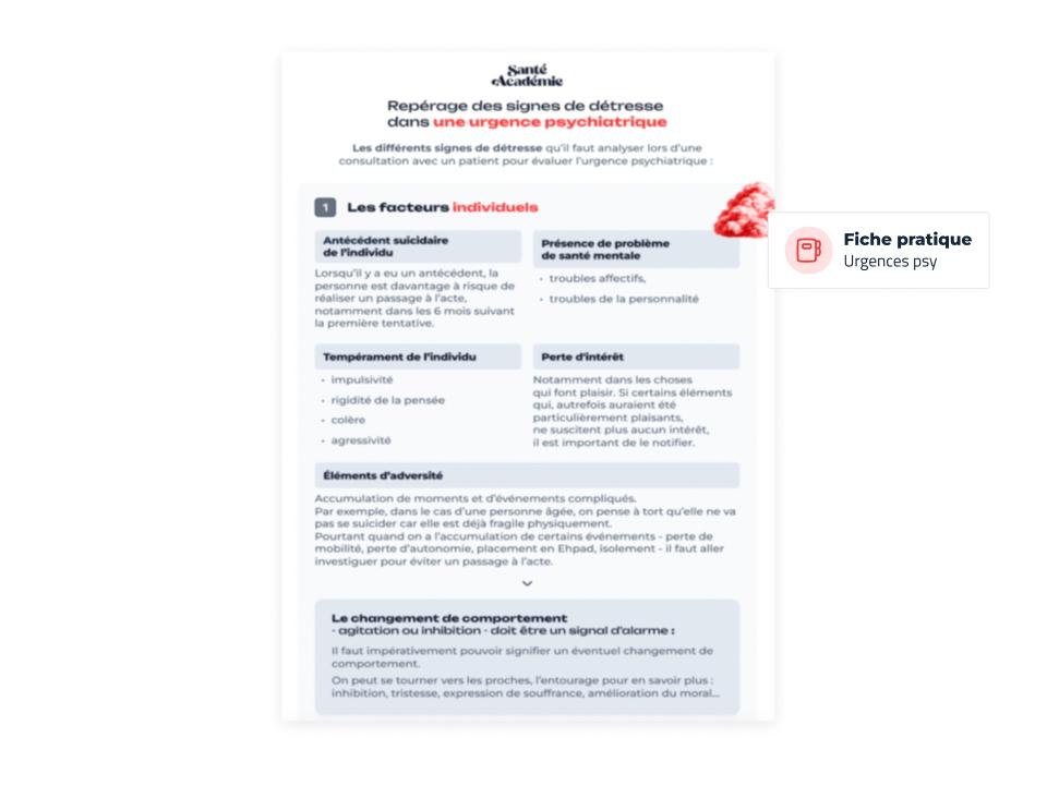 Fiche pratique "Urgences psychiatriques"