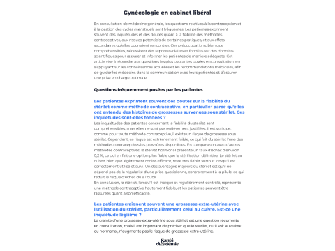 Outil Gynécologie